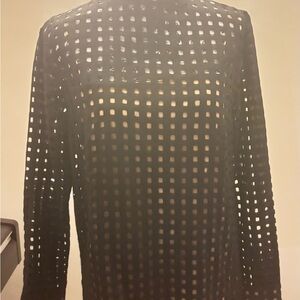 Akris Black Grid Pattern Tunic